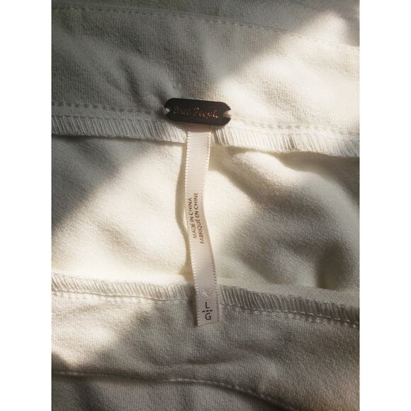 Free People Rock With It Puff Sleeve Embroidered Top Ivory Size Large - Picture 7 of 8